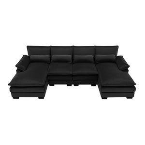 HomeRoots 55" Black Fabric Modular Sofa - Stylish Comfort, Durable Design, and Flexible Arrangements for Any Room 568293