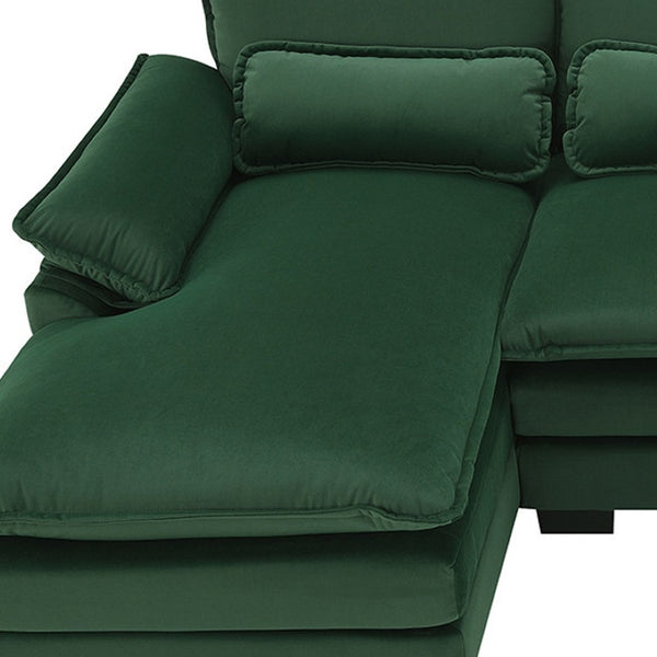 HomeRoots 55" Green Fabric Modular Sofa with Black Legs - Stylish, Compact Design for Modern Living Rooms! 568294