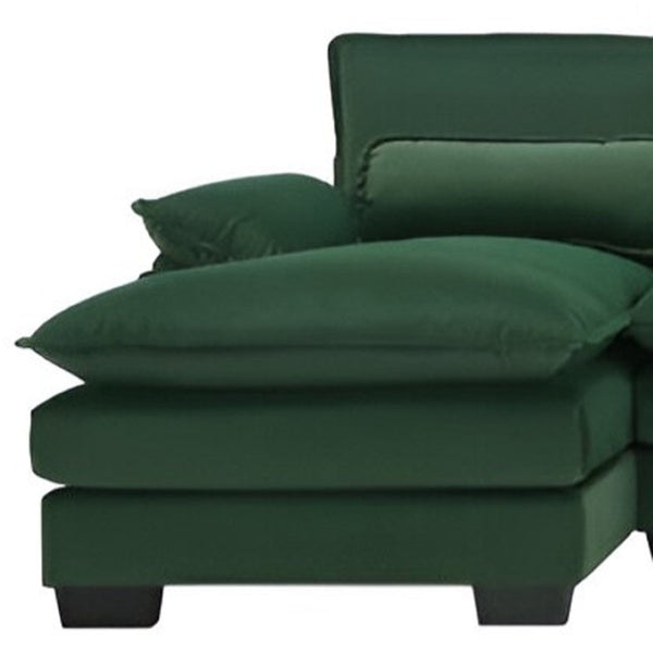 HomeRoots 55" Green Modular USB Sofa - Stylish Armless Design with Black Legs, Durable Comfort & Versatility 568295