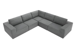 HomeRoots 116" Gray Fabric Modular Wood Sofa – Stylish, Spacious Seating for 5 with Durable Comfort & Flexibility 568296