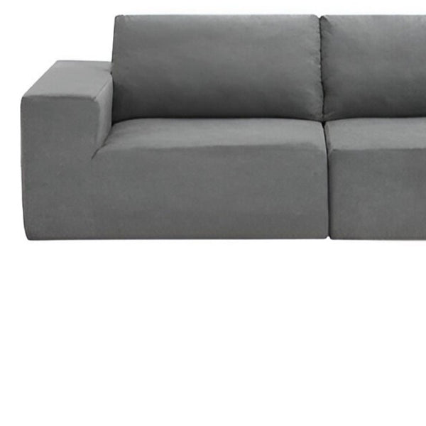 HomeRoots 116" Gray Fabric Modular Wood Sofa – Stylish, Spacious Seating for 5 with Durable Comfort & Flexibility 568296