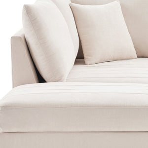 HomeRoots 79" Beige Modular Sofa - Contemporary Design with Black Legs, Comfortable Seating for 5, Easy Care 568299