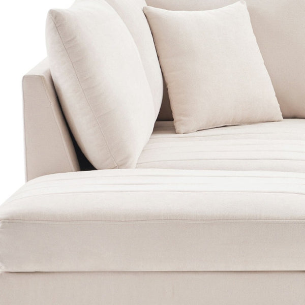 HomeRoots 79" Beige Modular Sofa - Contemporary Design with Black Legs, Comfortable Seating for 5, Easy Care 568299