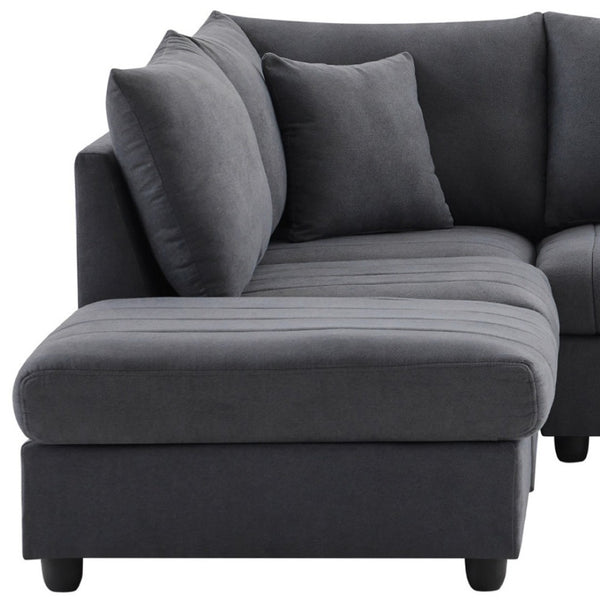 HomeRoots 79" Dark Gray Modular Sofa with Black Legs – Contemporary Comfort, Versatile Style & Easy Care 568301