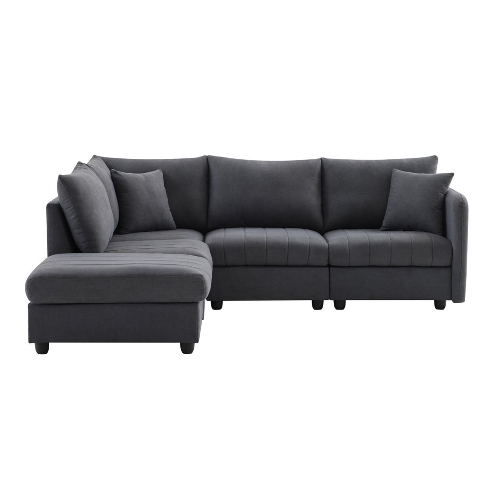 HomeRoots 79" Dark Gray Modular Sofa with Black Legs – Contemporary Comfort, Versatile Style & Easy Care 568301