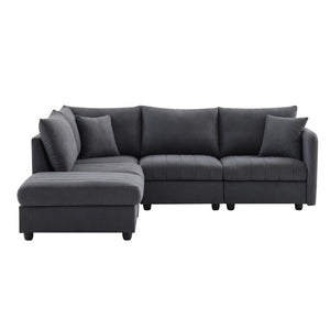 HomeRoots 79" Dark Gray Modular Sofa with Black Legs – Contemporary Comfort, Versatile Style & Easy Care 568301