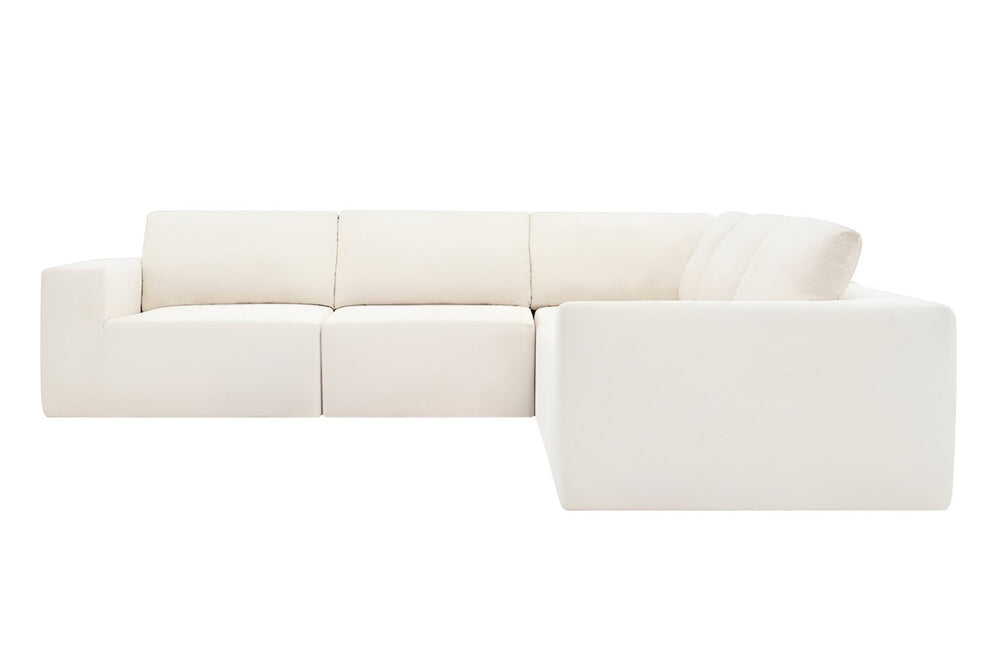 HomeRoots 116" Beige Modular Sofa - Contemporary Design with Pocket-Spring Comfort & Easy Maintenance Features 568303