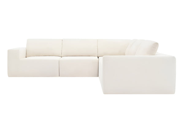 HomeRoots 116" Beige Modular Sofa - Contemporary Design with Pocket-Spring Comfort & Easy Maintenance Features 568303
