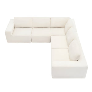 HomeRoots 116" Beige Modular Sofa - Contemporary Design with Pocket-Spring Comfort & Easy Maintenance Features 568303