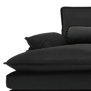 HomeRoots 55" Black Fabric Modular USB Sofa - Stylish, Flexible Seating with Pocket Spring Comfort & Easy Care 568305