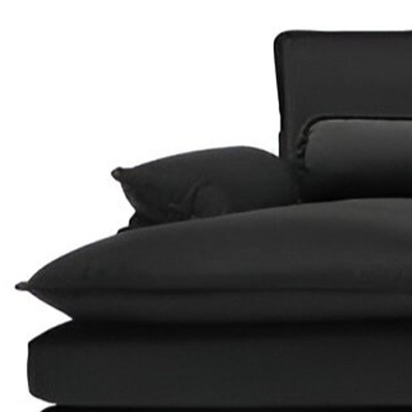 HomeRoots 55" Black Fabric Modular USB Sofa - Stylish, Flexible Seating with Pocket Spring Comfort & Easy Care 568305