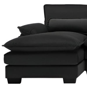 HomeRoots 55" Black Fabric Modular USB Sofa - Stylish, Flexible Seating with Pocket Spring Comfort & Easy Care 568305