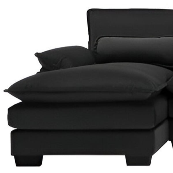 HomeRoots 55" Black Fabric Modular USB Sofa - Stylish, Flexible Seating with Pocket Spring Comfort & Easy Care 568305