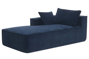 HomeRoots 72" Modular Dark Blue Fabric Sofa with Armless Design, Black Legs - Stylish & Comfortable Seating for 4 568306