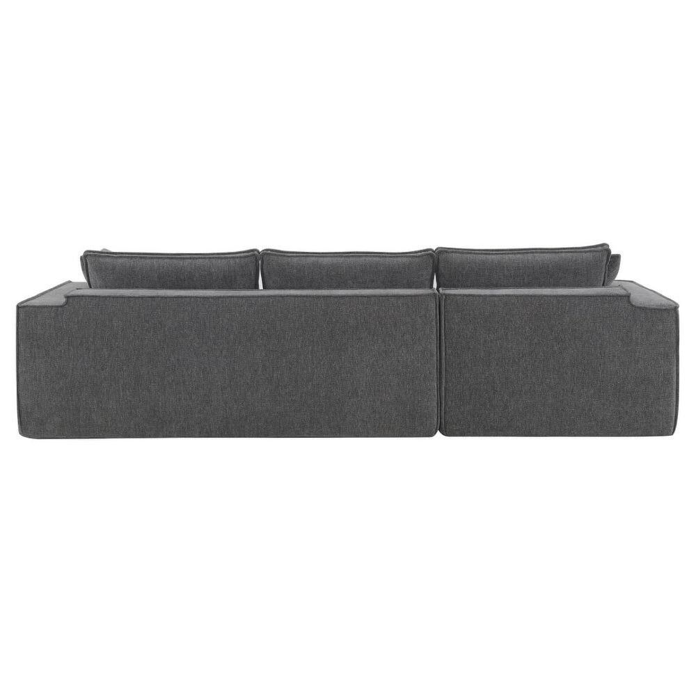 HomeRoots 72" Gray Modular Sofa with Black Legs - Modern Armless Design, Pocket-Spring Comfort & Easy Care 568307