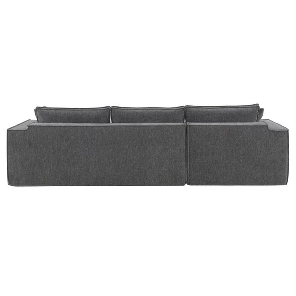 HomeRoots 72" Gray Modular Sofa with Black Legs - Modern Armless Design, Pocket-Spring Comfort & Easy Care 568307
