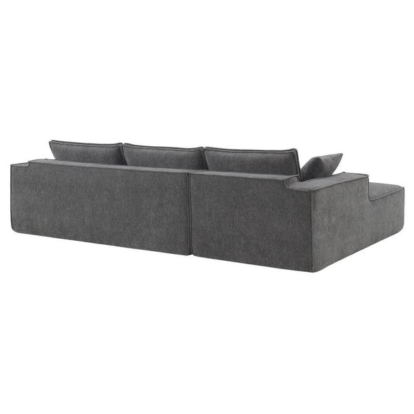 HomeRoots 72" Gray Modular Sofa with Black Legs - Modern Armless Design, Pocket-Spring Comfort & Easy Care 568307