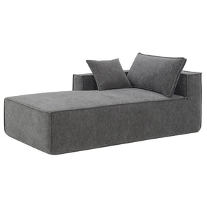 HomeRoots 72" Gray Modular Sofa with Black Legs - Modern Armless Design, Pocket-Spring Comfort & Easy Care 568307
