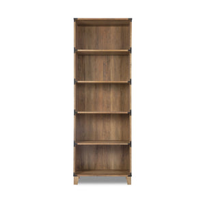 HomeRoots 71" Distressed Oak Wood Five-Tier Etagere Bookcase - Rustic Charm for Stylish Storage & Display 568310