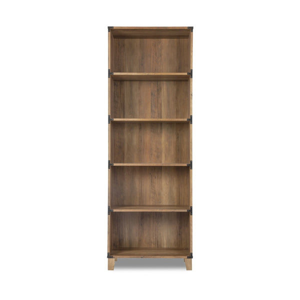 HomeRoots 71" Distressed Oak Wood Five-Tier Etagere Bookcase - Rustic Charm for Stylish Storage & Display 568310
