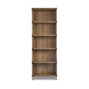 HomeRoots 71" Distressed Oak Wood Five-Tier Etagere Bookcase - Rustic Charm for Stylish Storage & Display 568310