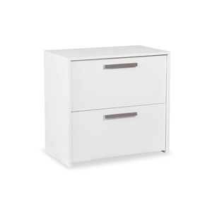 HomeRoots 30" Modern White Wood Filing Cabinet with Two Drawers for Stylish Home Office Storage Solutions 568311