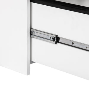 HomeRoots 30" Modern White Wood Filing Cabinet with Two Drawers for Stylish Home Office Storage Solutions 568311