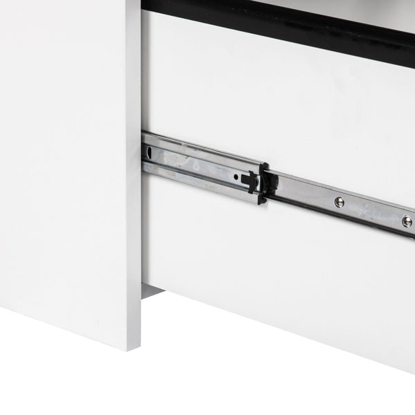 HomeRoots 30" Modern White Wood Filing Cabinet with Two Drawers for Stylish Home Office Storage Solutions 568311