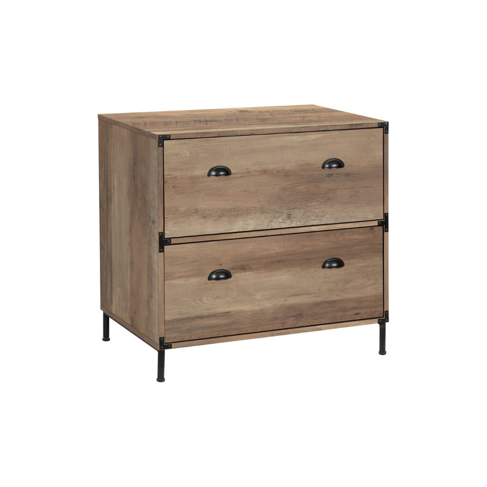 HomeRoots 30" Oak Wood Filing Cabinet with Two Spacious Drawers – Durable, Stylish Storage for Any Space 568312
