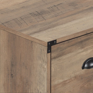 HomeRoots 30" Oak Wood Filing Cabinet with Two Spacious Drawers – Durable, Stylish Storage for Any Space 568312