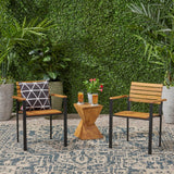 Christopher Knight Home® - Noble House - Laris Outdoor Wood and Iron Dining Chairs - Set of 2