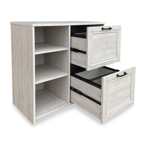 HomeRoots 30" Light Gray Distressed Wood Filing Cabinet - Rustic Two-Drawer Storage for Home & Office Spaces 568317
