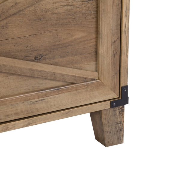 HomeRoots 30" Oak Wood Filing Cabinet with Two Drawers – Elegant Storage Solution for Home or Office Spaces 568321
