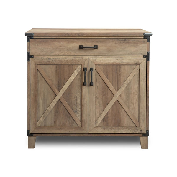 HomeRoots 30" Oak Wood Drawer Filing Cabinet - Elegant Farmhouse Design with Ample Storage for Home & Office 568322