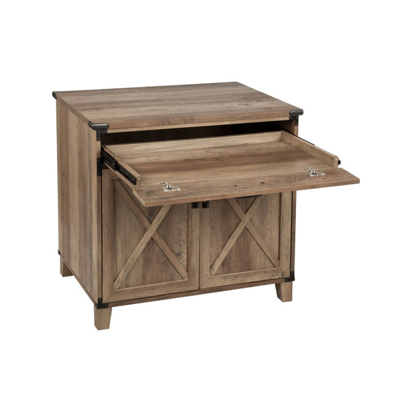 HomeRoots 30" Oak Wood Drawer Filing Cabinet - Elegant Farmhouse Design with Ample Storage for Home & Office 568322