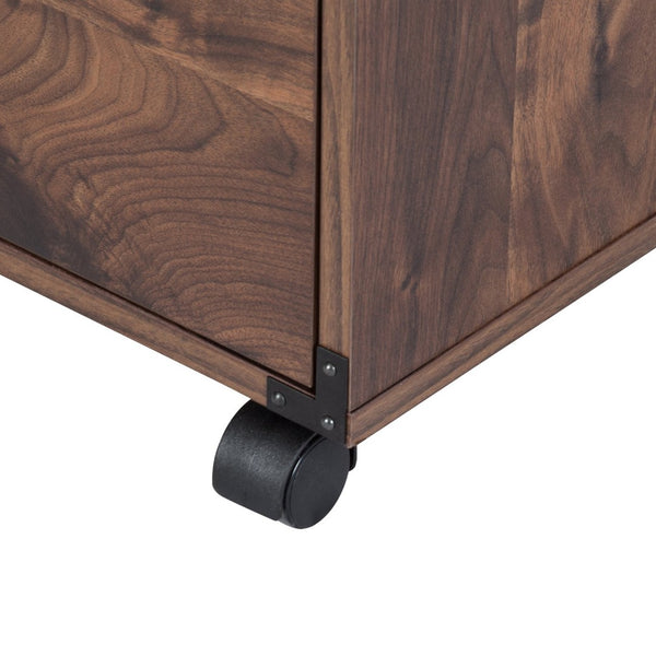 HomeRoots 27" Walnut Wood Filing Cabinet - Stylish 3 Drawers for Organized Workspaces, Compact Design & Easy Setup 568323