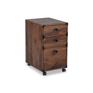 HomeRoots 27" Walnut Wood Filing Cabinet - Stylish 3 Drawers for Organized Workspaces, Compact Design & Easy Setup 568323