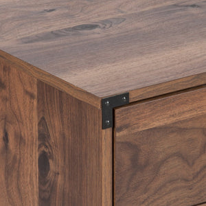 HomeRoots 22" Walnut Wood Two-Drawer Rolling Filing Cabinet – Stylish, Compact Storage for Home & Office Spaces 568324