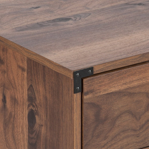 HomeRoots 22" Walnut Wood Two-Drawer Rolling Filing Cabinet – Stylish, Compact Storage for Home & Office Spaces 568324