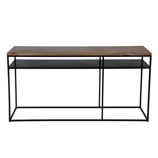 Butler Specialty Sutton Industrial-style Console Table With Spacious Storage Shelf - Modern Mango Wood & Iron Design Light Brown Iron,Mango Solids 5683330-butler