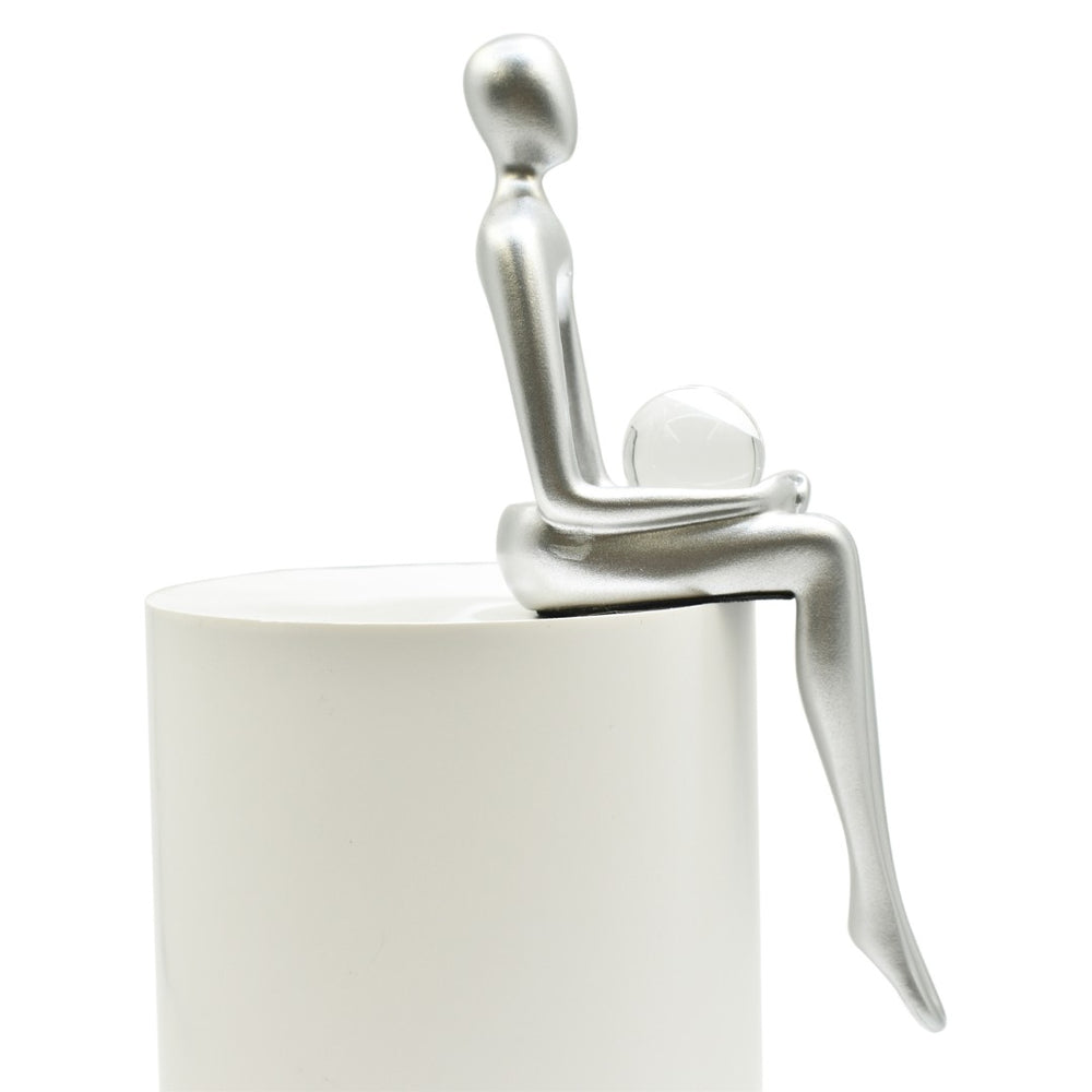 HomeRoots Set of Three Silver Resin People Sculptures - Elegant Modern Art for Home Décor & Gift Ideas 568347