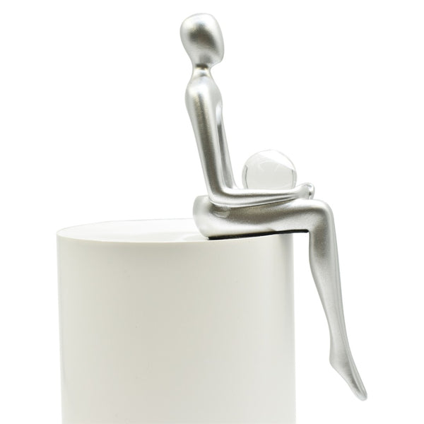 HomeRoots Set of Three Silver Resin People Sculptures - Elegant Modern Art for Home Décor & Gift Ideas 568347