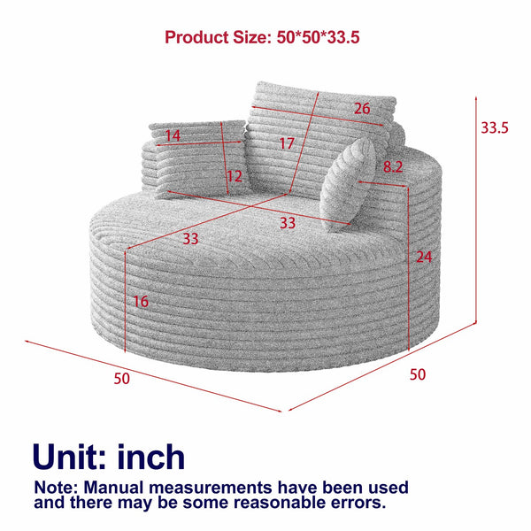 English Elm 50''L Plush Corduroy Sponge Single Sofa Bed with No Assembly, Fluffy Modern Sleeper for Living Areas Green W834P337416