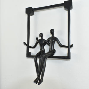 HomeRoots Set of Three Black Resin Sculptures - Modern Minimalist Tabletop Art for Stylish Decor & Gifting 568368