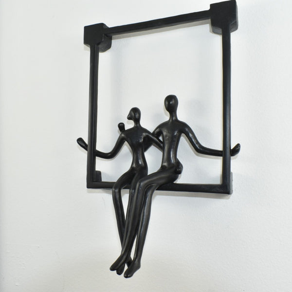 HomeRoots Set of Three Black Resin Sculptures - Modern Minimalist Tabletop Art for Stylish Decor & Gifting 568368