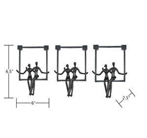 HomeRoots Set of Three Black Resin Sculptures - Modern Minimalist Tabletop Art for Stylish Decor & Gifting 568368