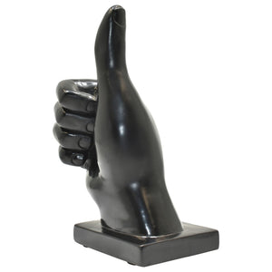 HomeRoots Set of Three Black Resin Hand Sculptures - Modern Artistry for Home, Office & Gift-Giving Delight 568383