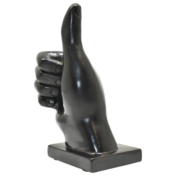 HomeRoots Set of Three Black Resin Hand Sculptures - Modern Artistry for Home, Office & Gift-Giving Delight 568383