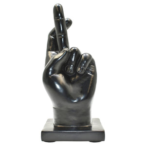 HomeRoots Set of Three Black Resin Hand Sculptures - Modern Artistry for Home, Office & Gift-Giving Delight 568383