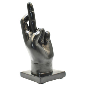 HomeRoots Set of Three Black Resin Hand Sculptures - Modern Artistry for Home, Office & Gift-Giving Delight 568383
